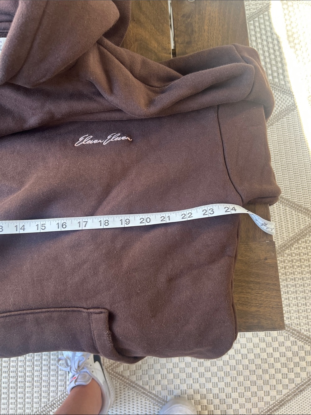 Eleven Eleven Brown Hooded Sweatshirt Large - Picture 8 of 8